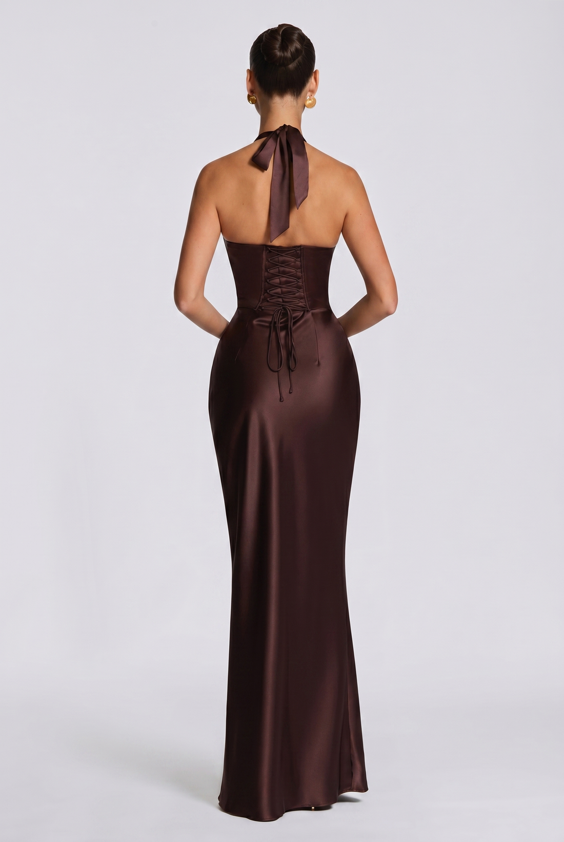 Robe Longue Elowen - Prune Marron