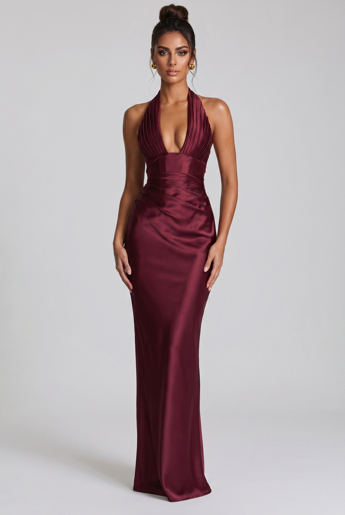 Robe Longue Elowen - Rouge Cerise
