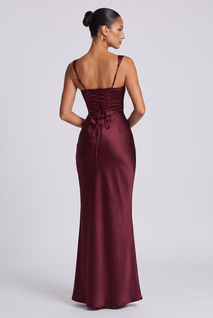 Robe Longue Calanthe - Rouge Cerise