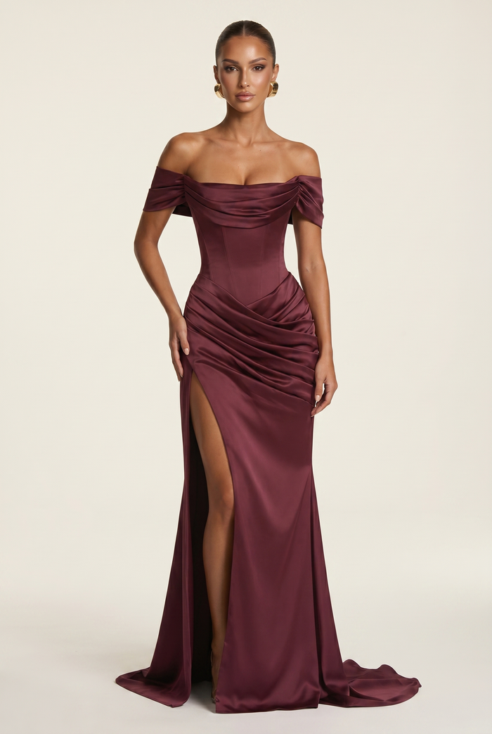 Robe de Soirée Riona - Rouge Cerise