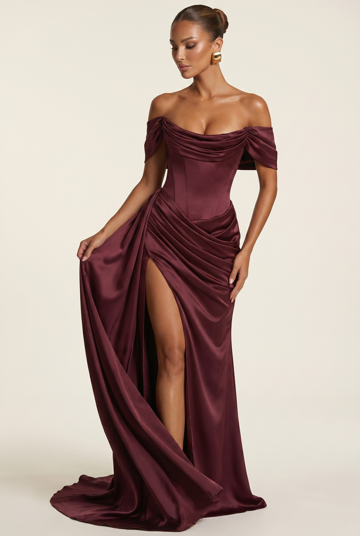 Robe de Soirée Riona - Rouge Cerise