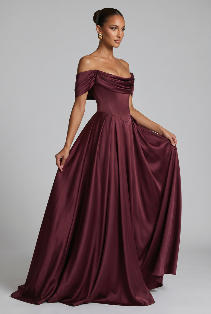 Robe de Soirée Riona - Rouge Cerise