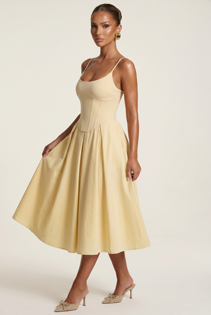 Robe Mi-Longue Mariella - Jaune Citron