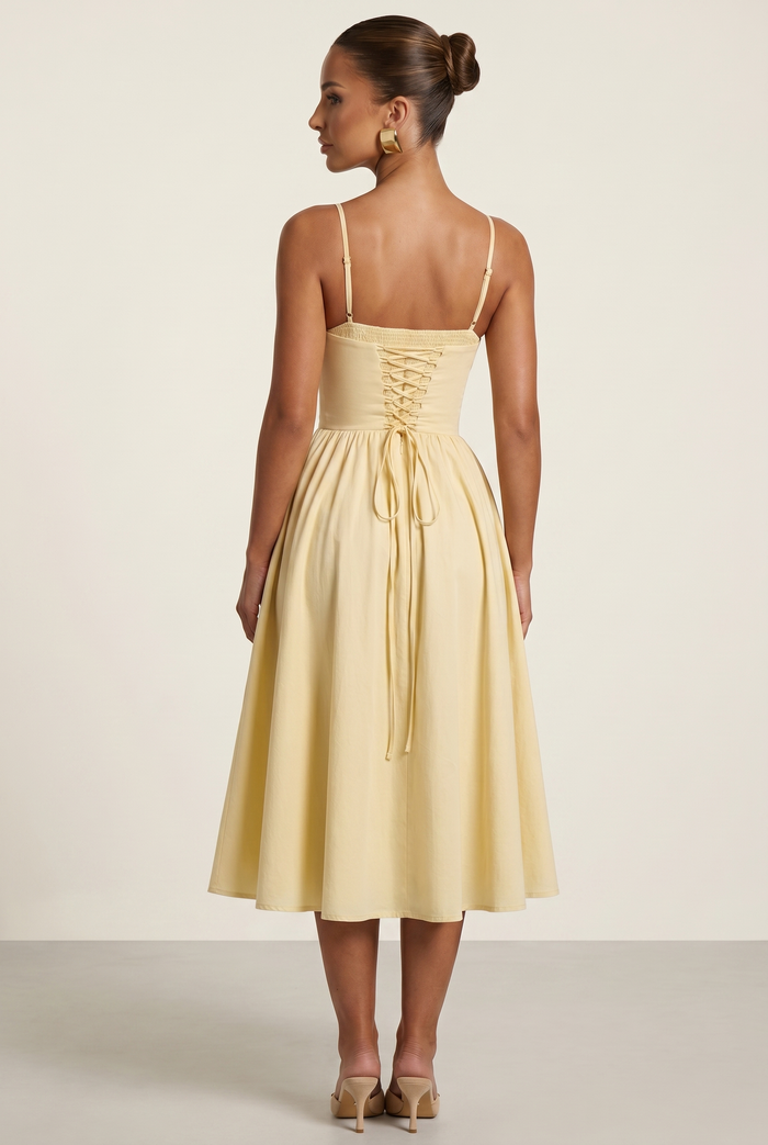 Robe Mi-Longue Mariella - Jaune Citron
