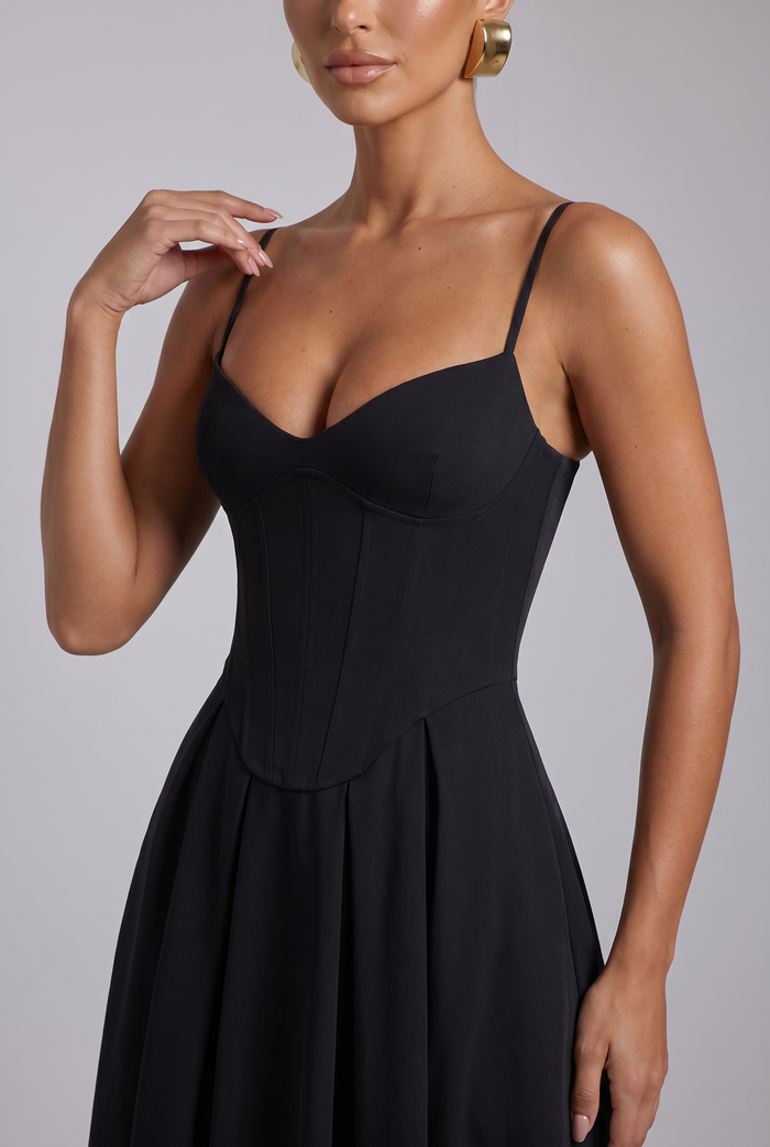 Robe Mi-Longue Mariella - Noir