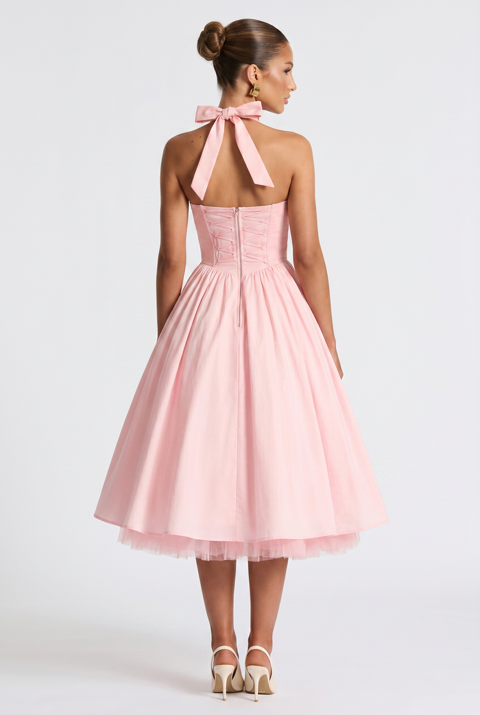 Robe Mi-Longue Cressida - Rose Poudré