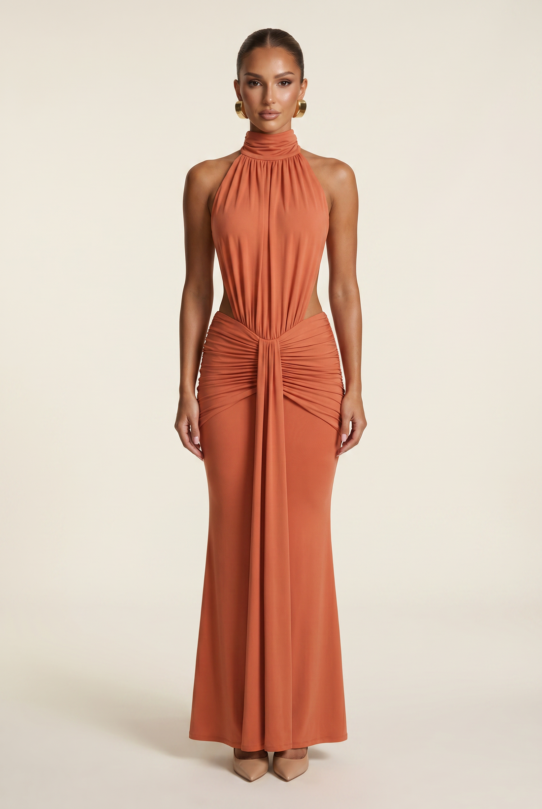 Robe Longue Thekla - Orange Brûlé
