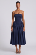 Robe Mi-Longue Darla - Bleu Marine