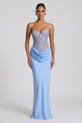 Robe Longue Kathleen - Bleu Poudré