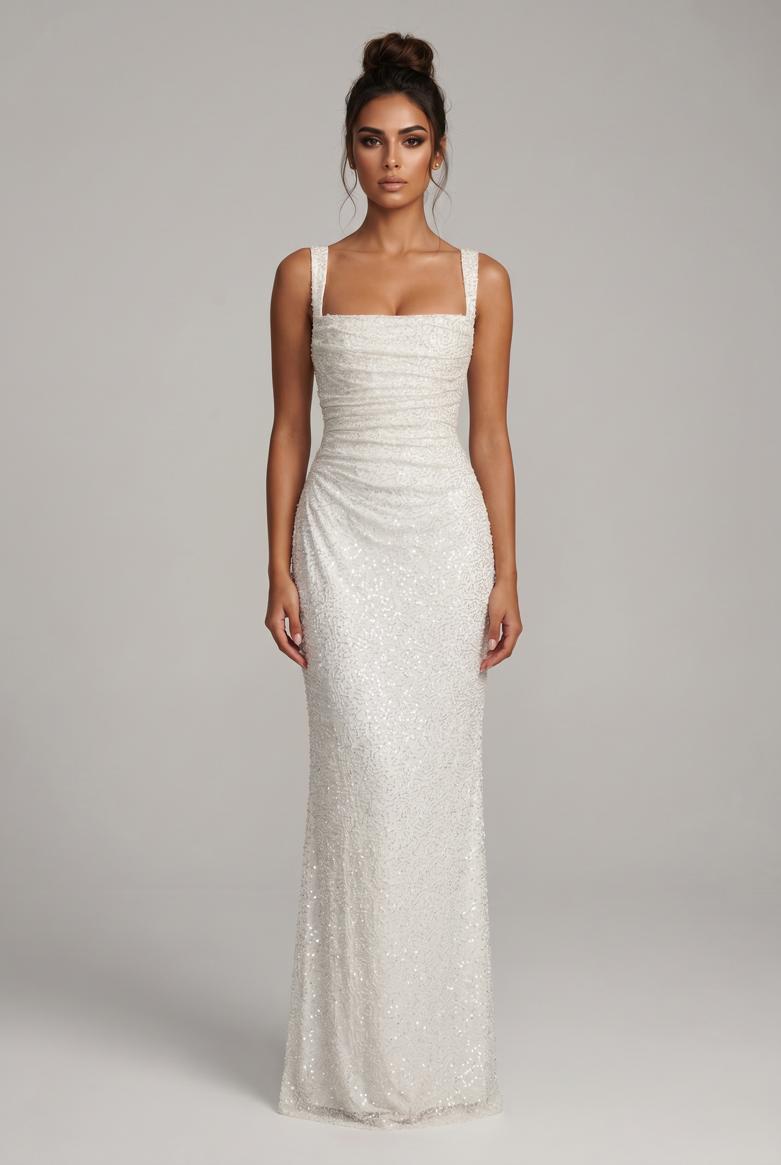 Robe Longue Calanthe - Ivoire Pailleté