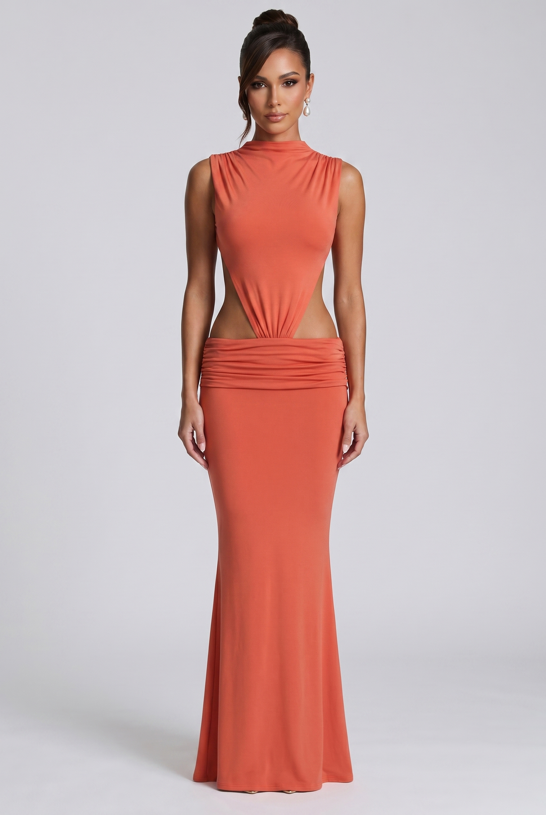 Robe Longue Fenella - Orange Brûlé