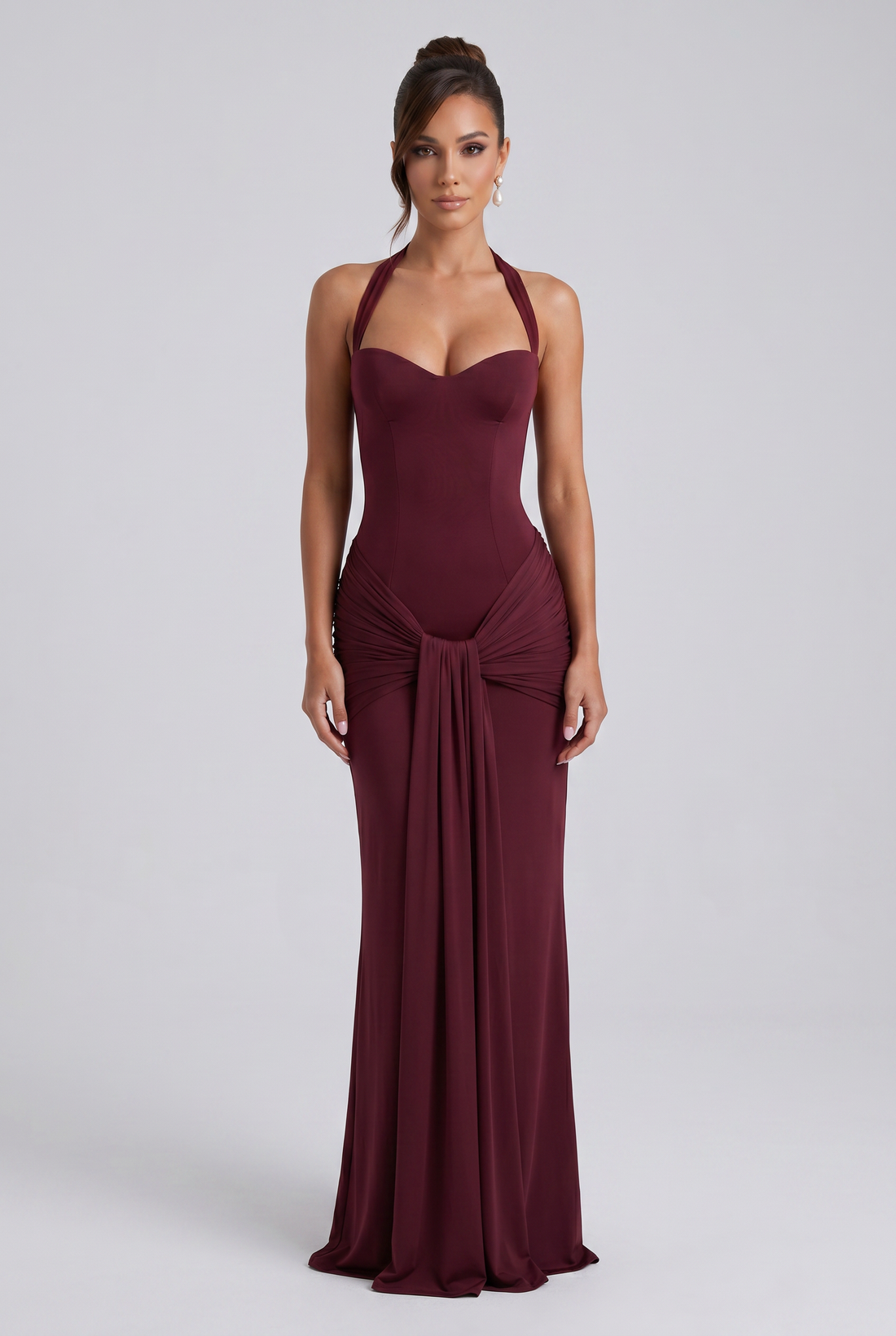 Robe Longue Gia - Cerise Laqué