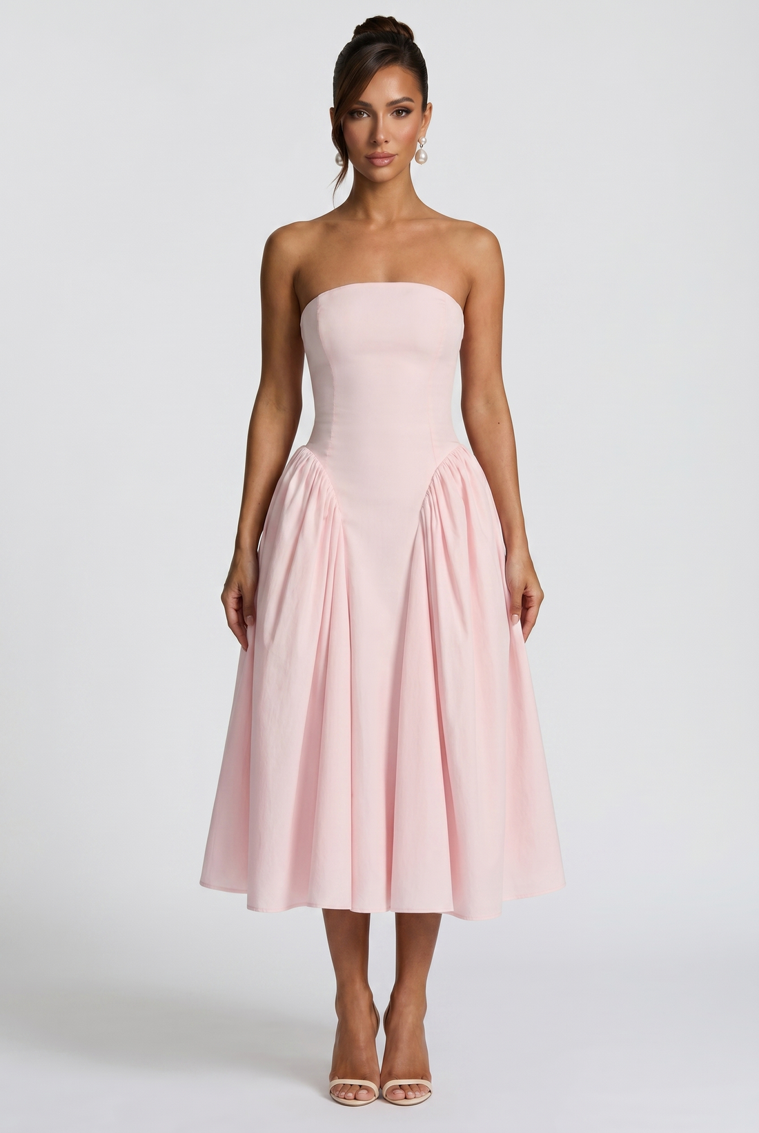 Robe Mi-Longue Darla - Rose Poudré