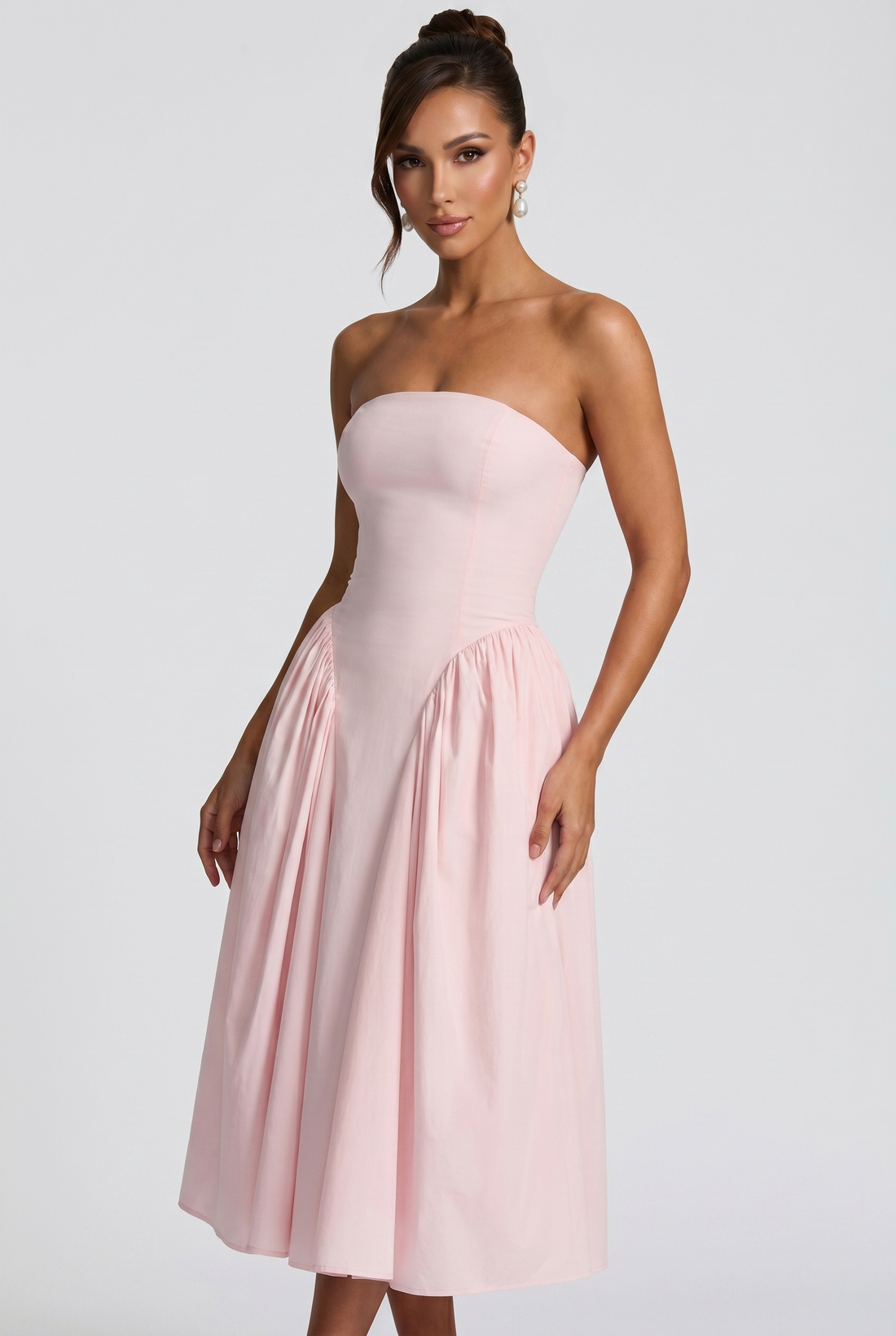 Robe Mi-Longue Darla - Rose Poudré