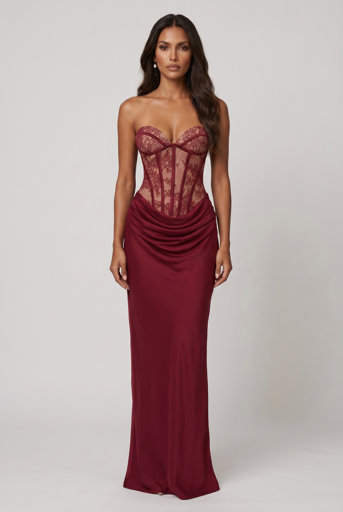 Robe Longue Kathleen - Bordeaux