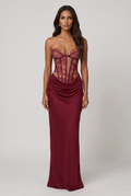 Robe Longue Kathleen - Bordeaux