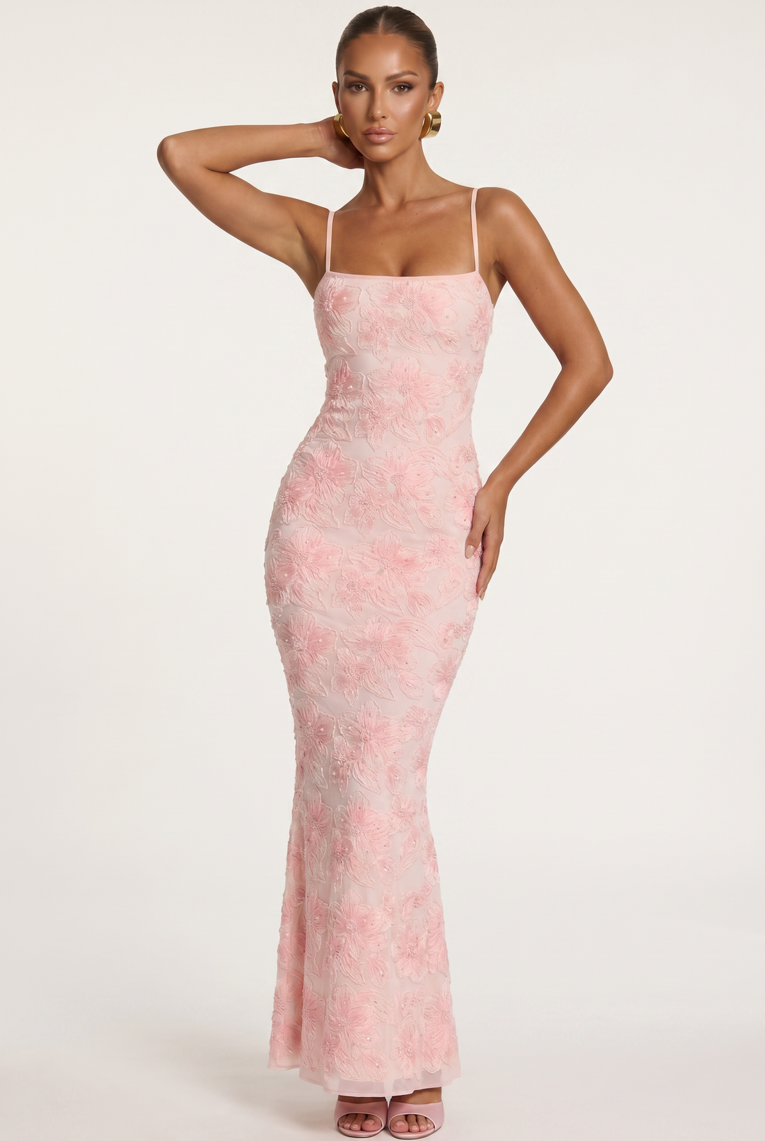 Robe Longue Valora - Rose Tendre Dégradé