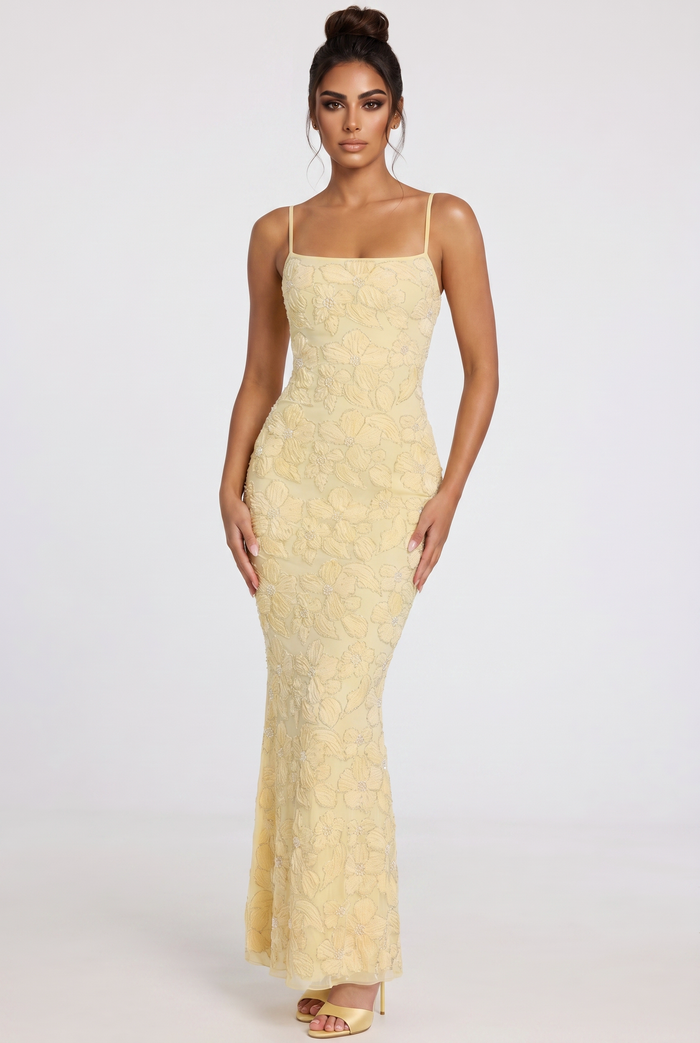 Robe Longue Valora - Jaune Beurre