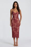 Robe Mi-Longue Rona - Bordeaux