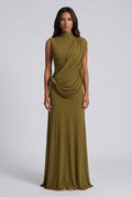 Robe Longue Mireya - Olive Profond