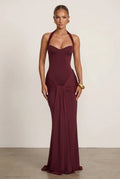 Robe Longue Gia - Cerise Laqué