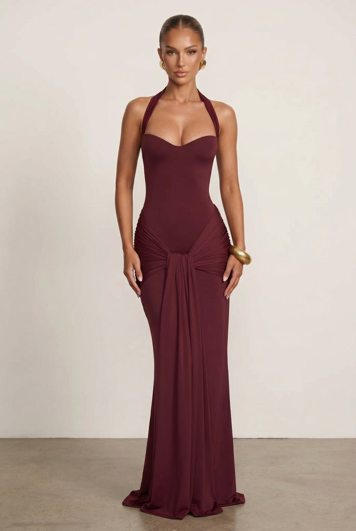 Robe Longue Gia - Cerise Laqué