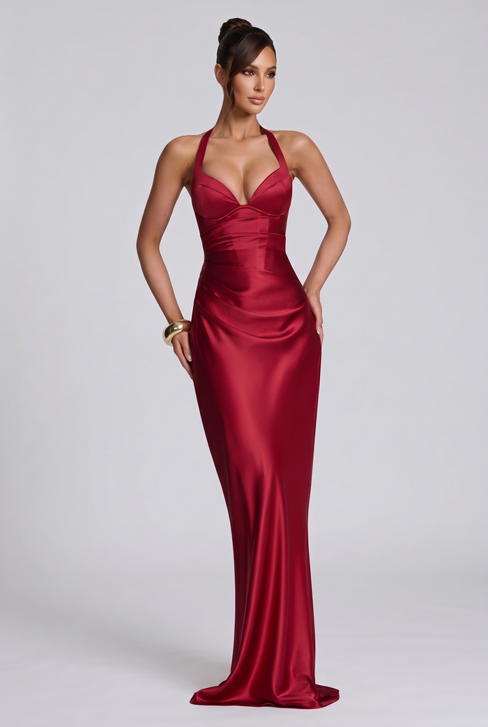 Ophelia Maxi Dress - Deep Red