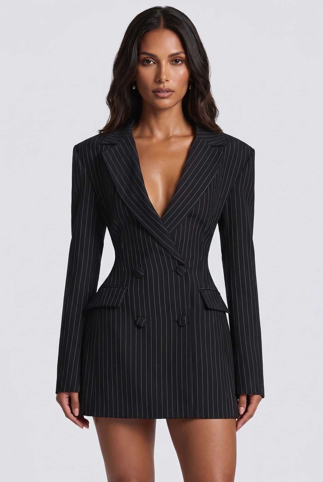 Elvira Mini Dress - Black Stripe