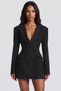 Elvira Mini Dress - Black Stripe