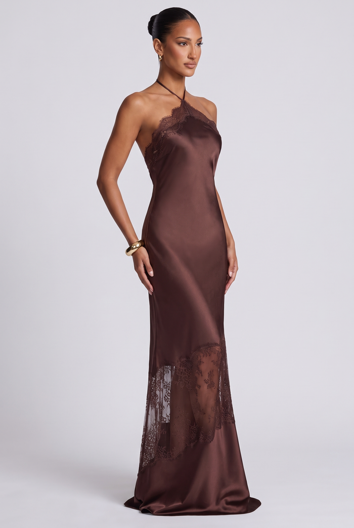 Agnetha Maxi Dress - Plum Brown