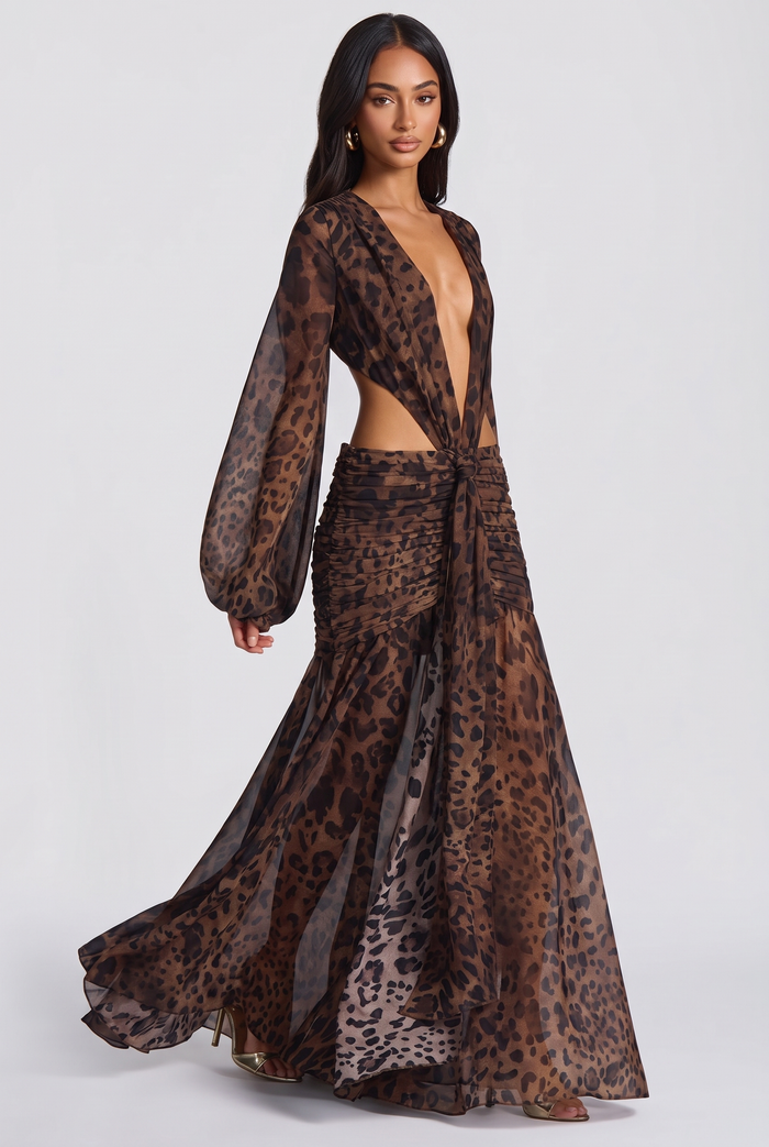 Andrina Maxi Dress - Leopard Print