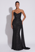 Ashika Maxi Dress - Black Sequin