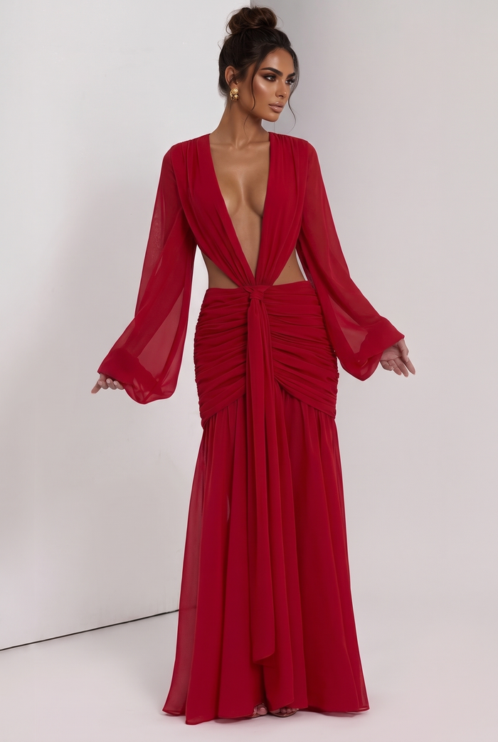 Andrina Maxi Dress - Red