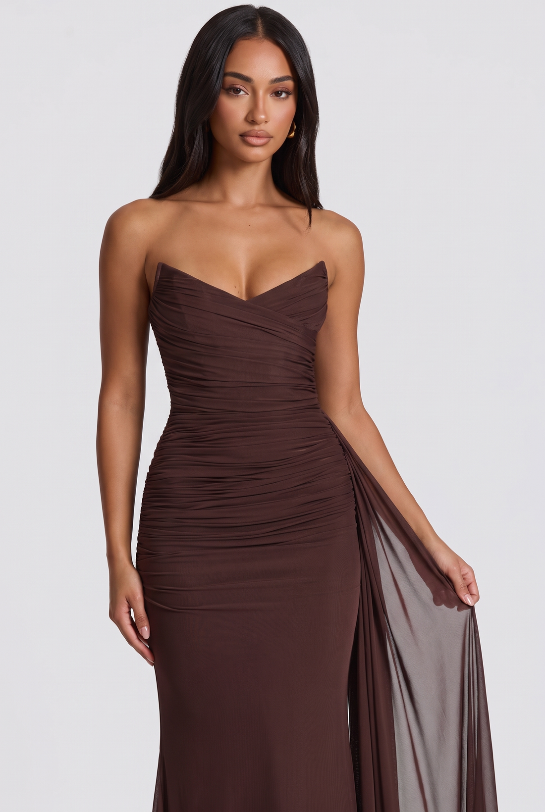 Ashika Maxi Dress - Plum Brown