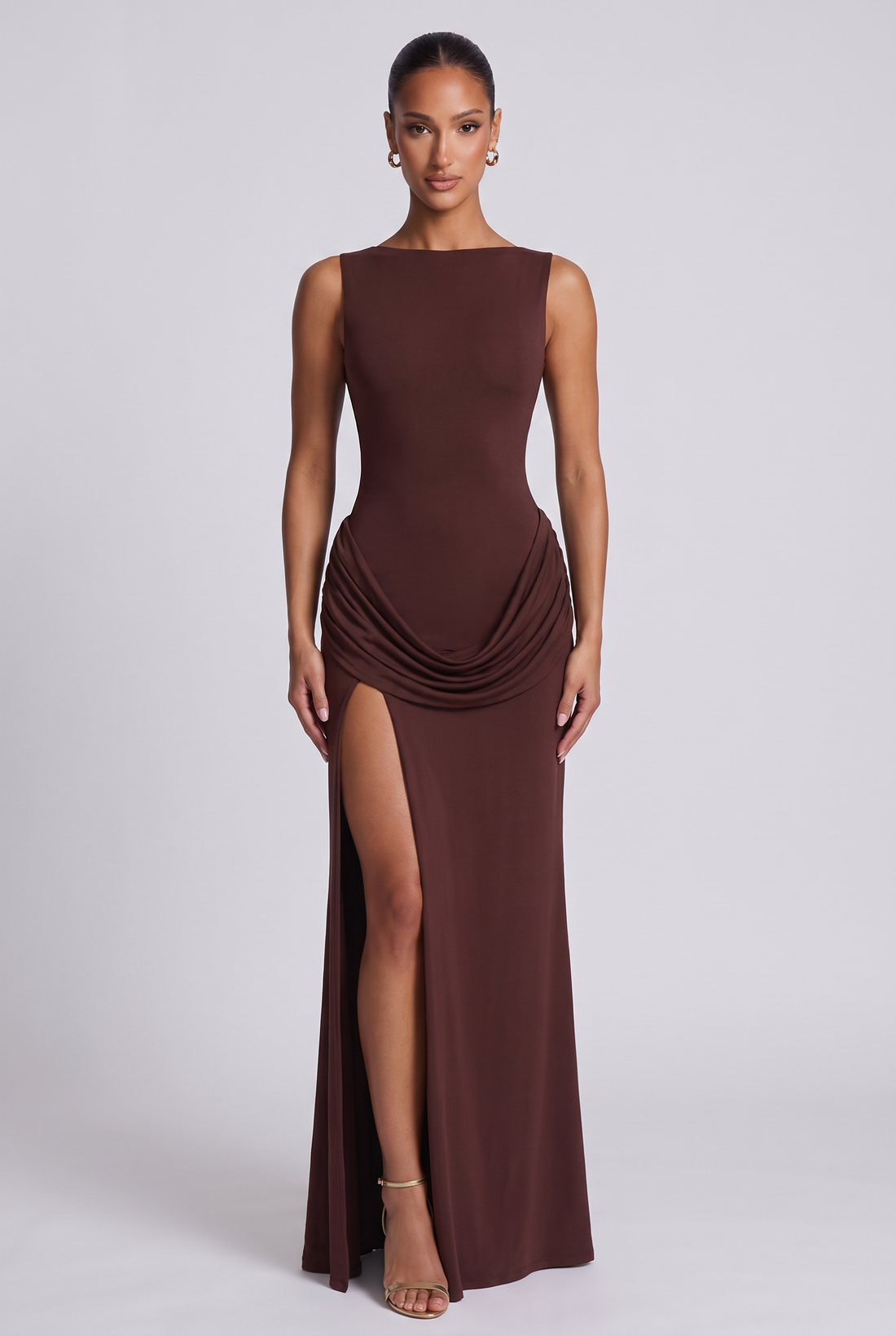 Bruna Maxi Dress - Plum Brown