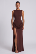 Bruna Maxi Dress - Plum Brown