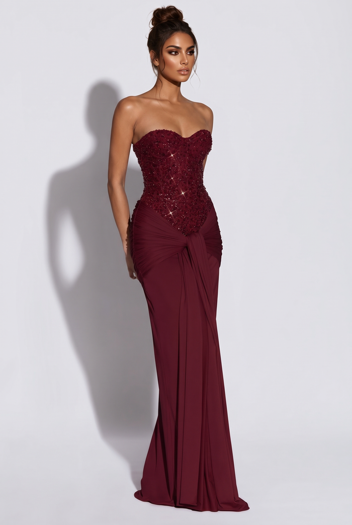 Carina Maxi Dress - Burgundy