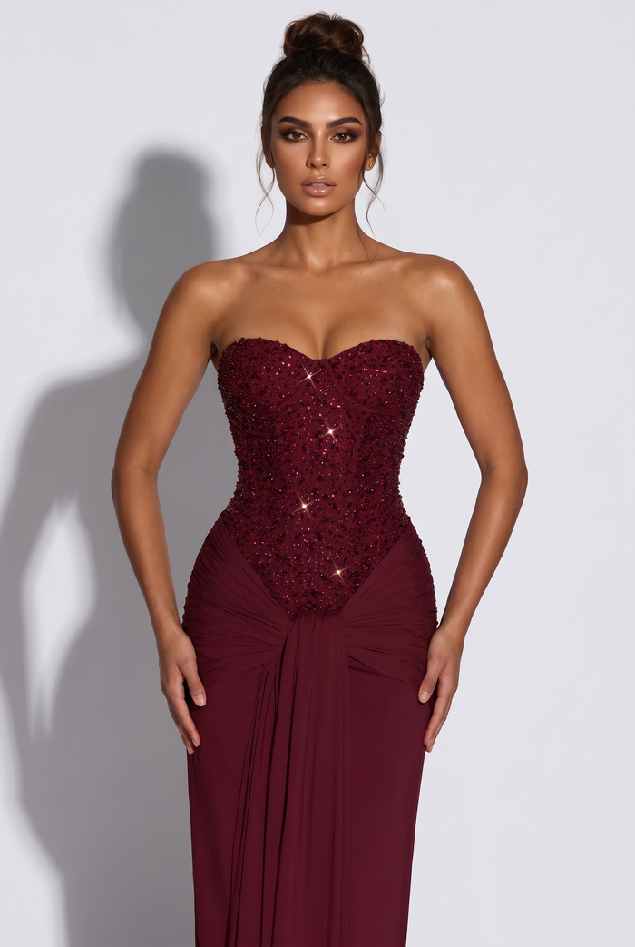 Carina Maxi Dress - Burgundy