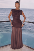 Demelza Maxi Dress - Plum Brown