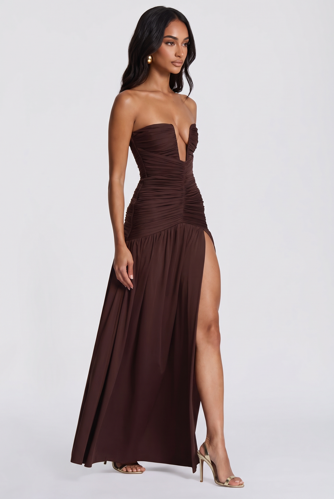 Junia Maxi Dress - Plum Brown