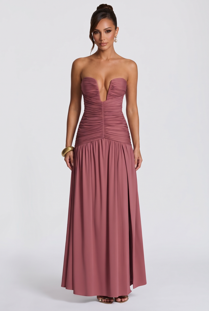 Junia Maxi Dress - Rose Brown