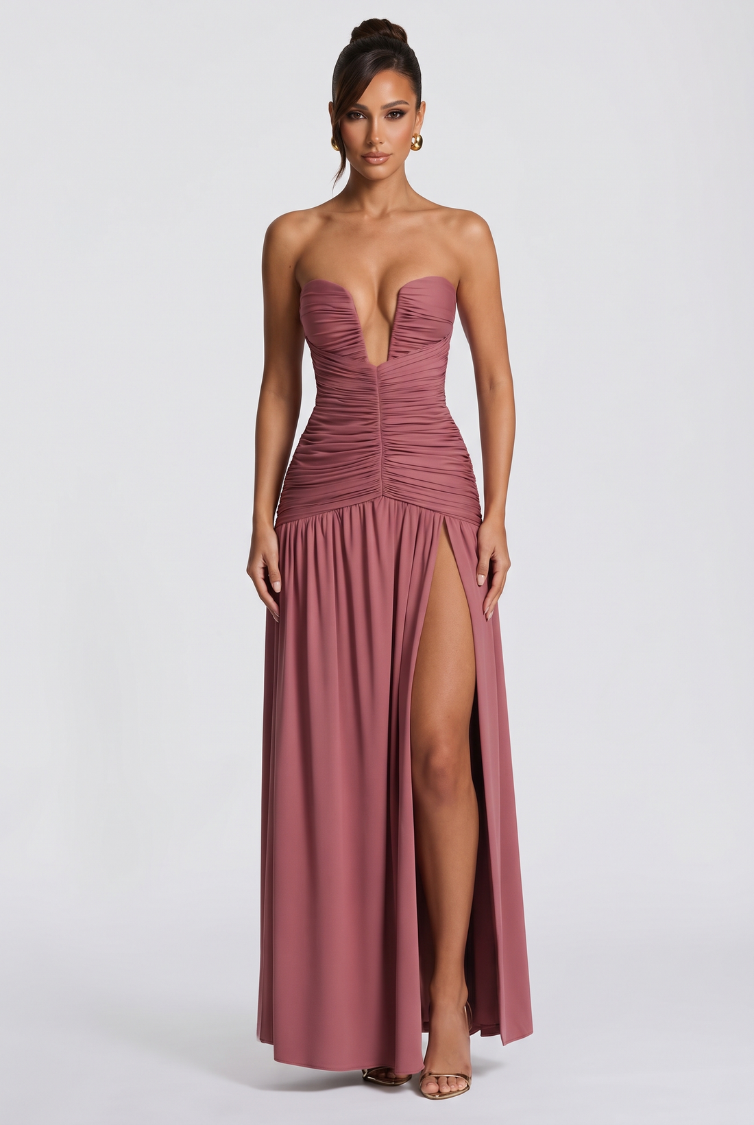 Junia Maxi Dress - Rose Brown