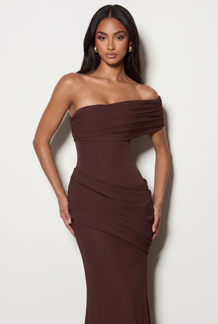 Kasia Maxi Dress - Plum Brown