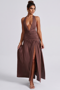 Melania Maxi Dress - Chocolate Brown