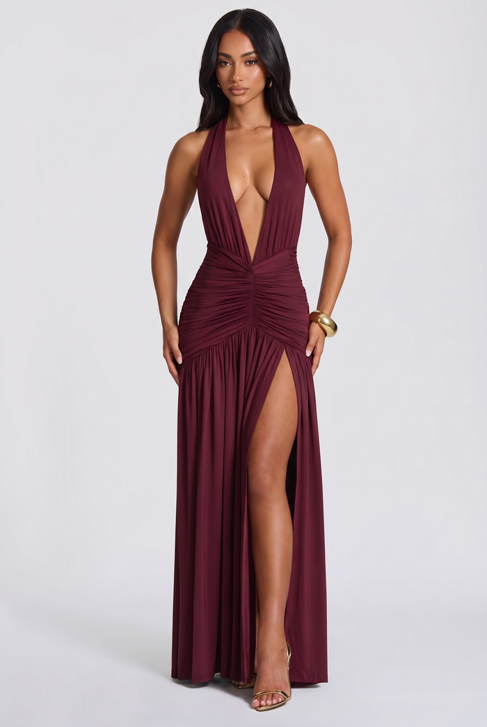 Melania Maxi Dress - Cherry Lacquer
