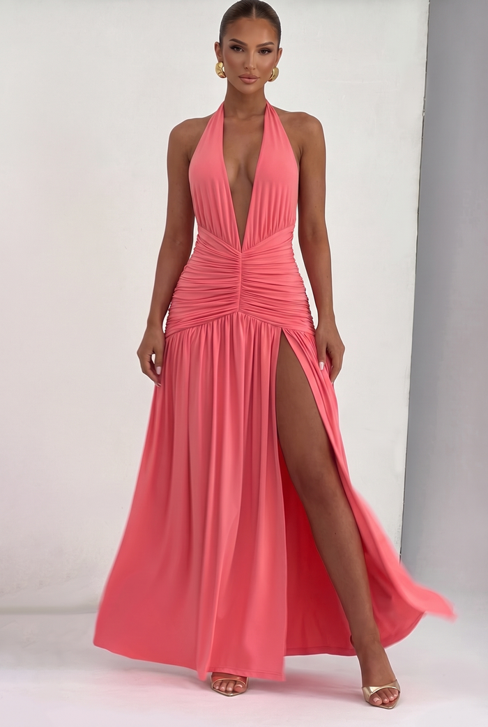 Melania Maxi Dress - Coral Pink