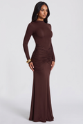 Oriane Maxi Dress - Plum Brown