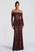 Sauline Maxi Dress - Plum Brown