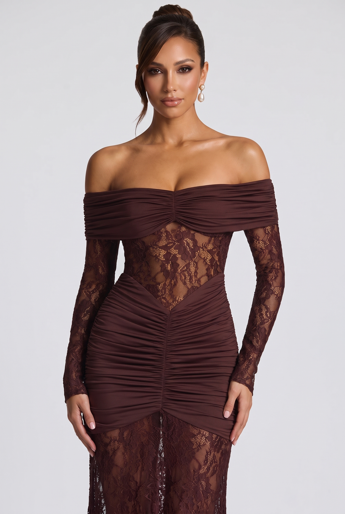Sauline Maxi Dress - Plum Brown