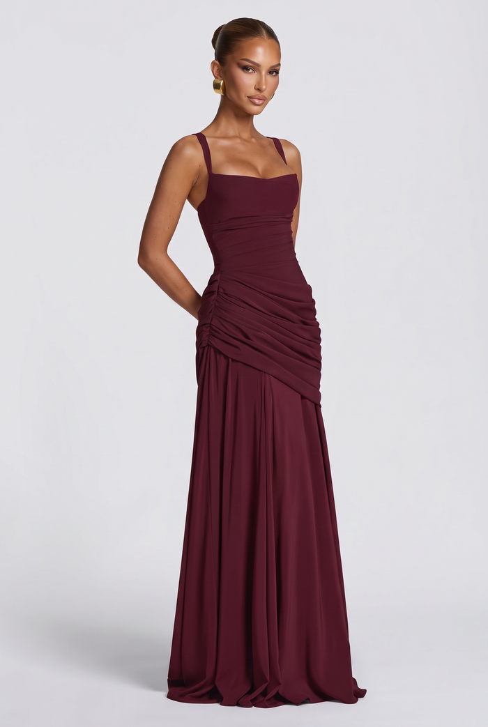 Sura Maxi Dress - Cherry Lacquer